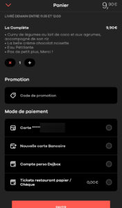 Dejbox - Choix des modes de paiment