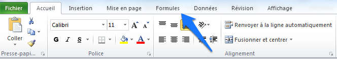 Excel 2010 - Barre de Formules