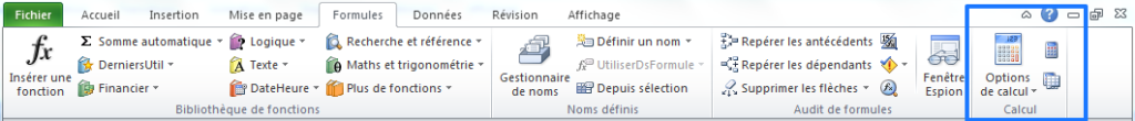 Excel 2010 - Options de Calcul